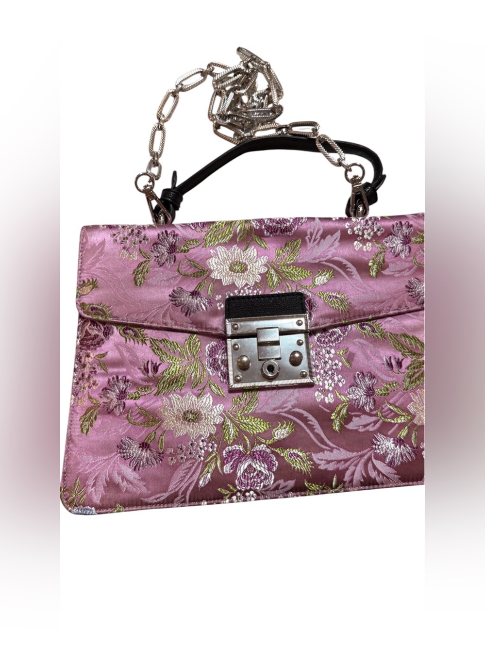 Steve Madden Pink Floral Jacquard Top-Handle Satchel